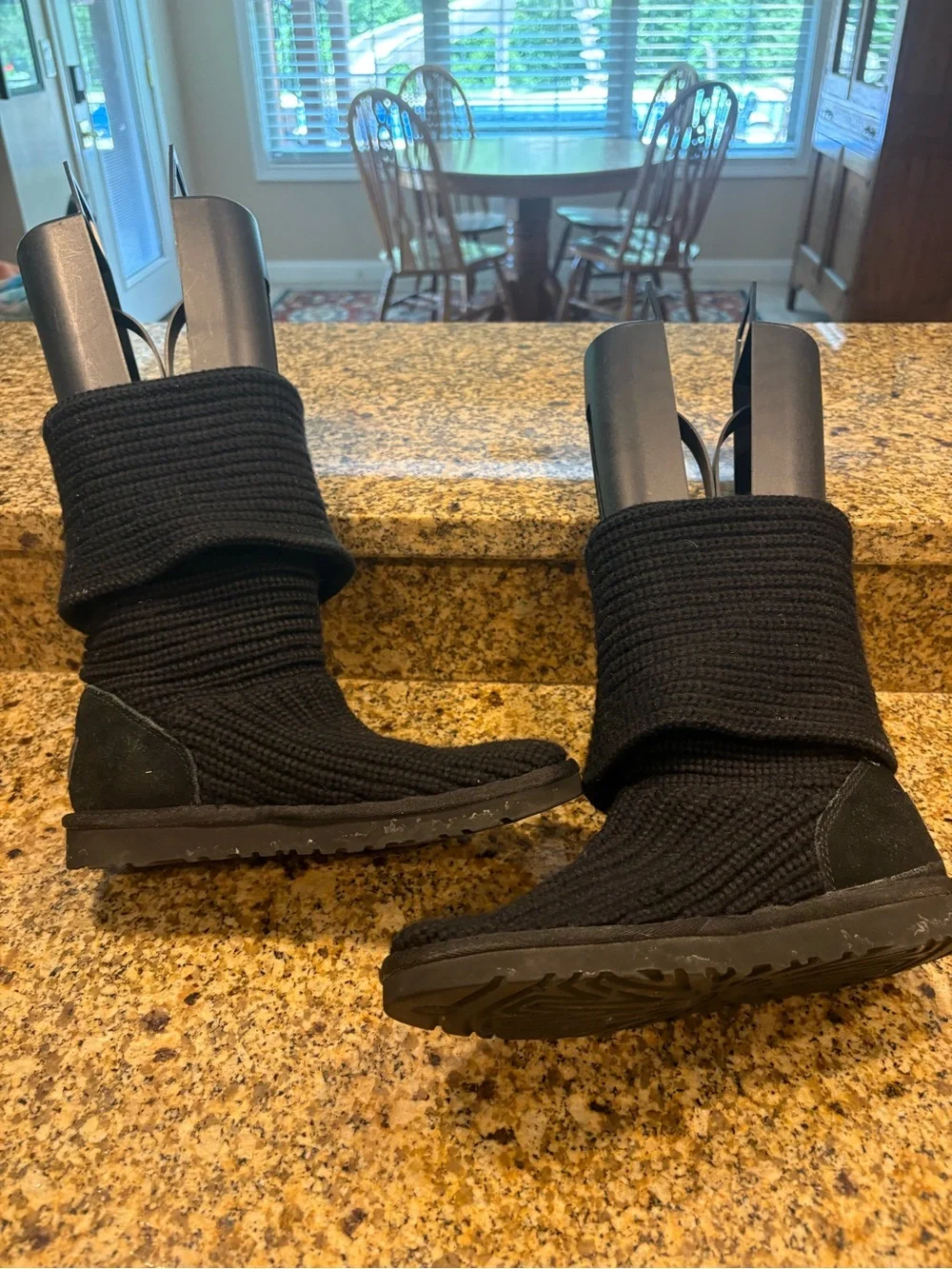 UGG black Classic Cardi sweater boots shearling footbed 7